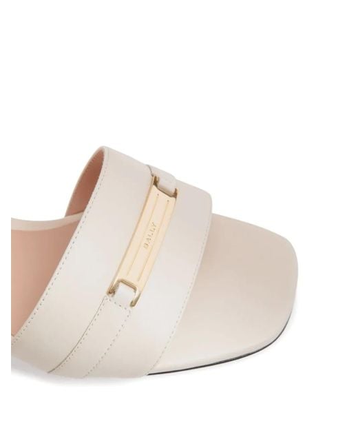 Bally Natural 55Mm Deco Plaque-Embellished Block-Heel Sandals