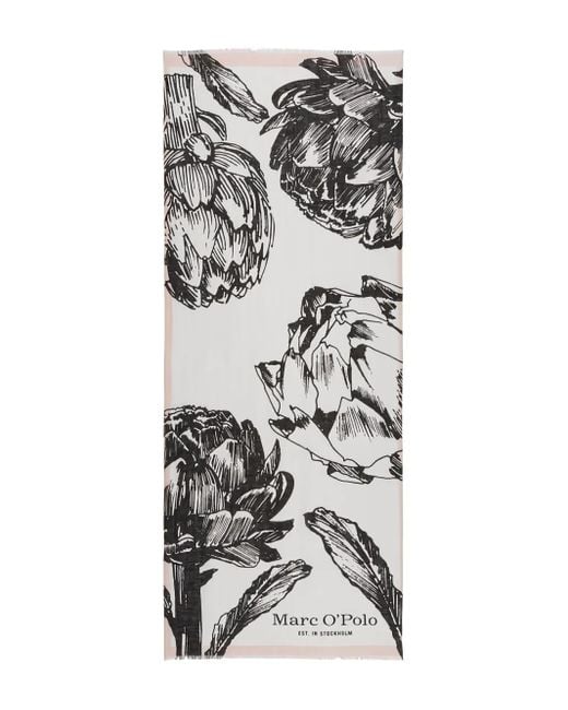 Marc O' Polo White Schal Mit Blumen-Print