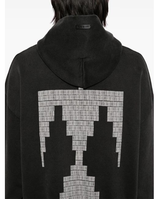 Fear Of God Black Graphic-Print Hoodie for men