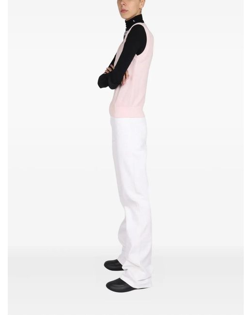 Raf Simons Pink V-Neck Vest