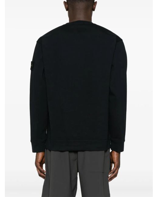 Stone Island Black Compass-Badge Sweatshirt for men