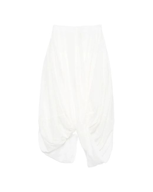 Totême White Asymmetric Midi Skirt