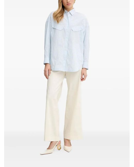 Boss Blue Striped Pocket Shirt