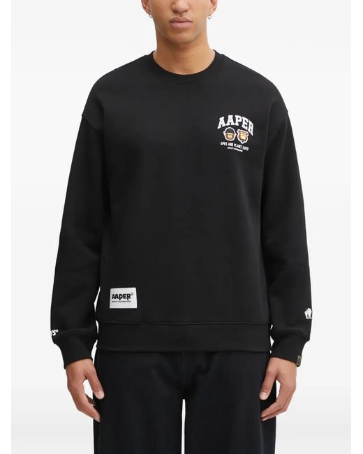Aape By A Bathing Ape メンズ ブラック グラフィック スウェット 