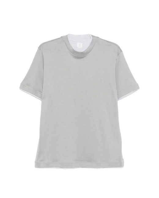 Eleventy Gray Piped T-Shirt for men