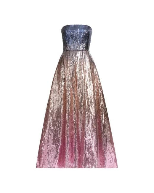 Elie Saab Purple Sequin-Embellishment Maxi Dress