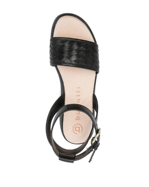 Bugatti Black 45Mm Kya Interwoven Leather Sandals