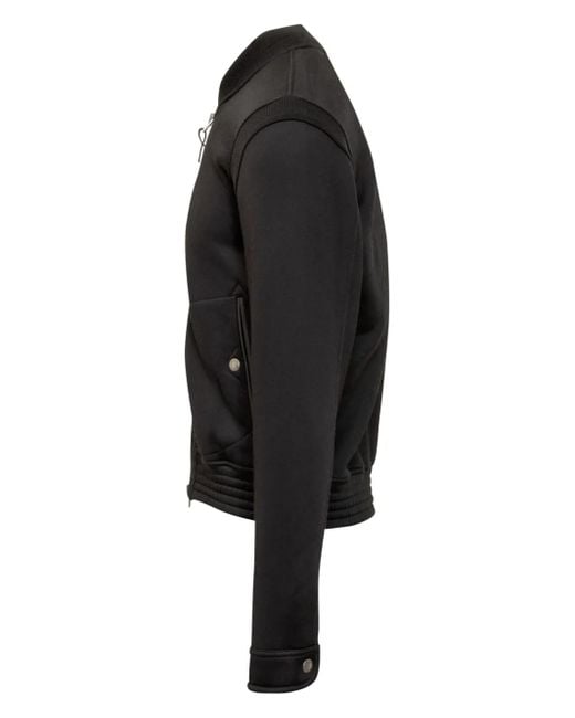 Tom Ford Black Ribbed-Panel Zip-Front Bomber Jacket for men
