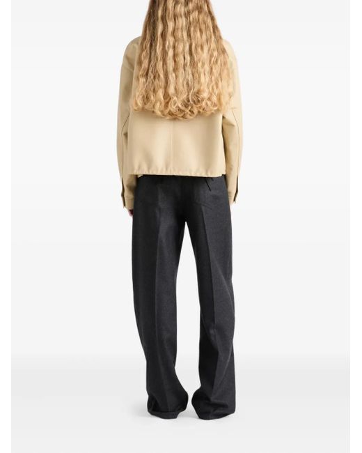 Prada Natural Logo-Detail Leather Jacket