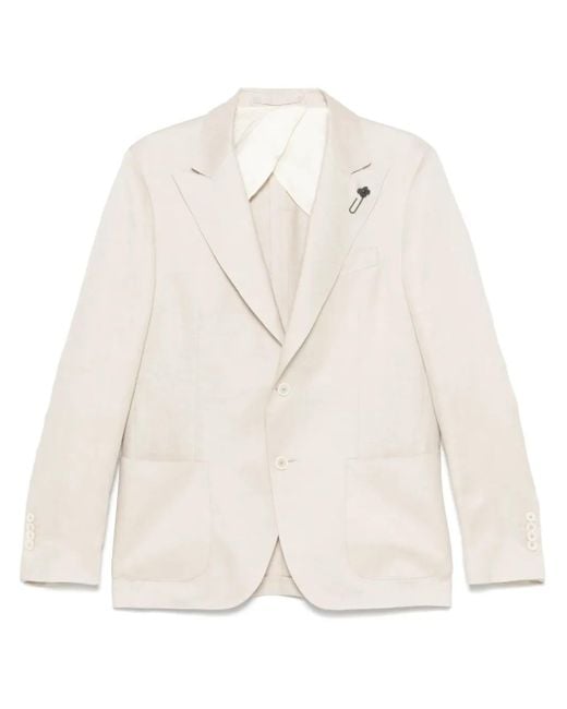 Lardini Natural Brooch-Detail Blazer for men
