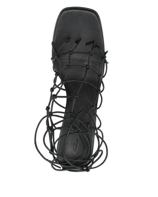 Rick Owens Black Web Sandalen Mit Plateau 130Mm