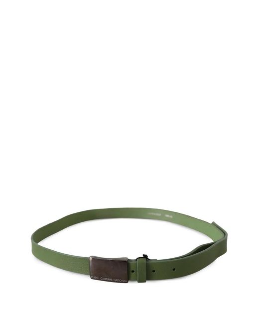CoSTUME NATIONAL Green Logo-Engraved Buckle Belt for men