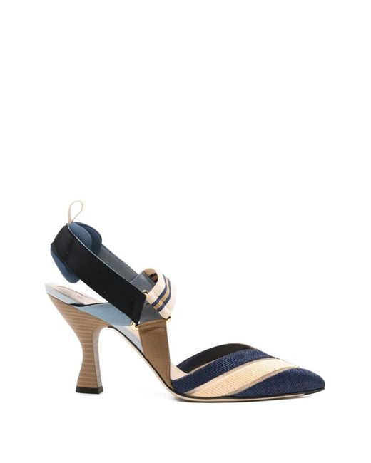 Fendi Blue Colibrì Pumps