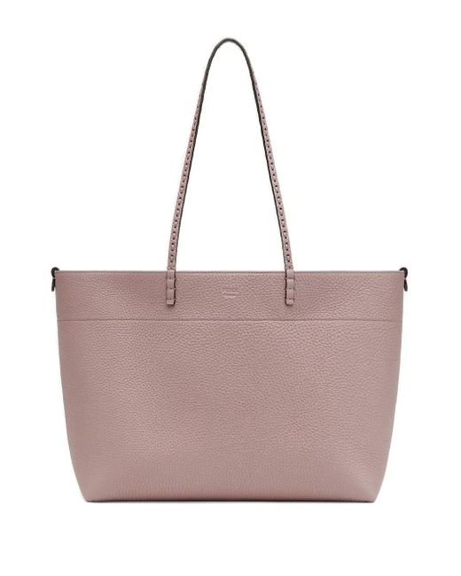Fendi Pink Medium Roll leather tote bag