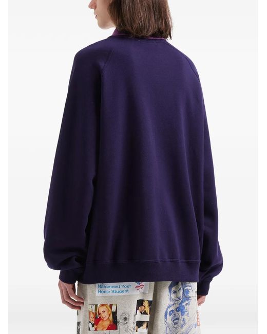 Toga Blue Collared Embellished Sweatshirt for men