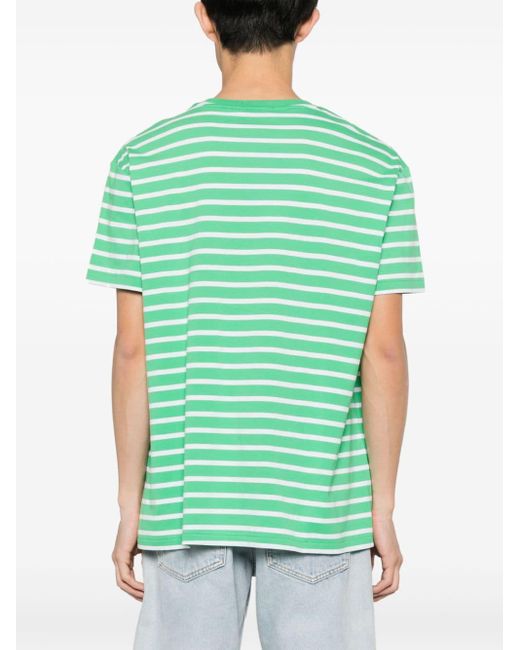 T-shirt rayé à logo brodé Polo Ralph Lauren pour homme en coloris Green