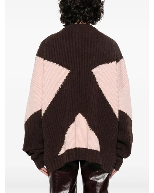 GmbH Black Geometric-Pattern Knitted Jumper