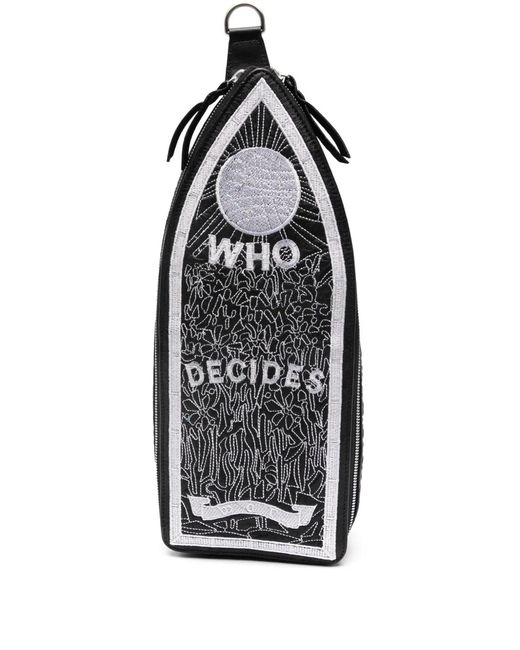 Who Decides War Black Wdw Leather Messenger Bag for men