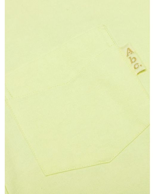 Advisory Board Crystals Yellow Embroidered Pocket Shirt for men