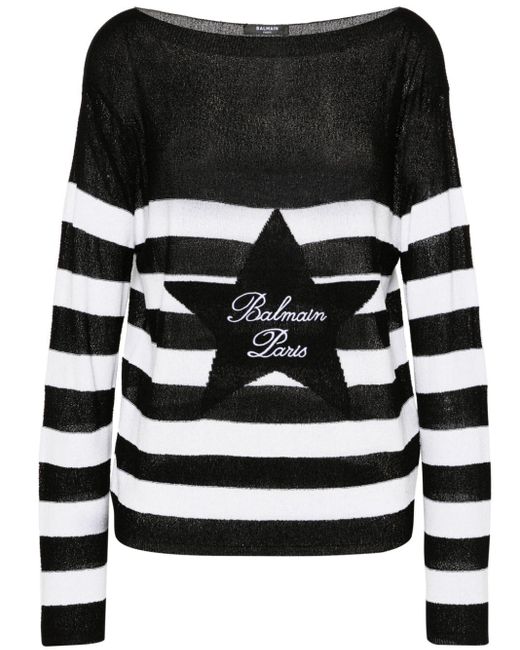 Balmain Black Striped T-shirt