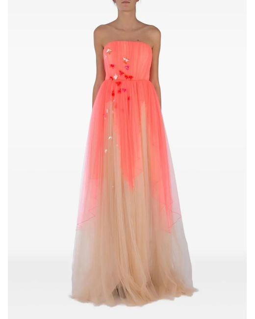 Delpozo Pink Sequin-Embellished Gown