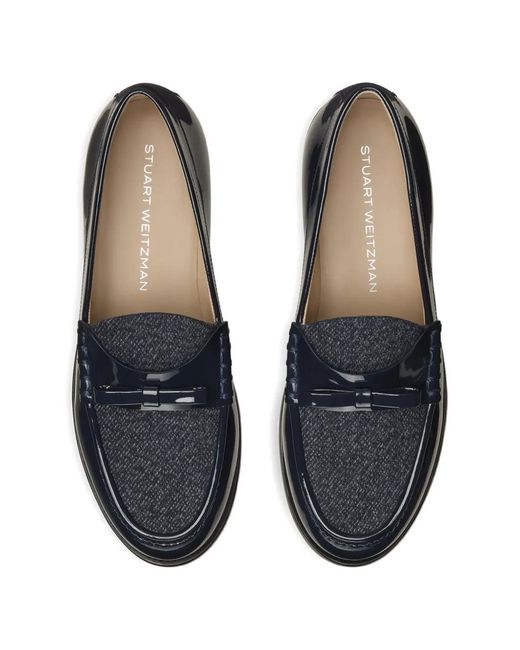 Stuart Weitzman Blue Mocassins Lottie À Détail De Nœud