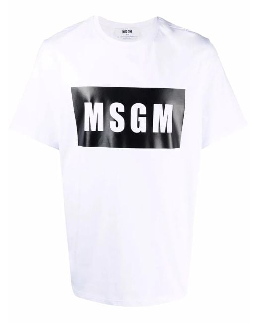 MSGM White Logo T-shirt for men