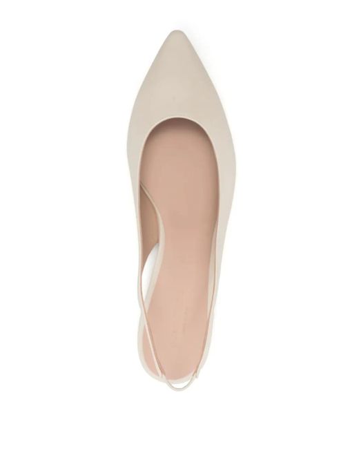 Scarosso Natural Pointed-Toe Slingback Ballerina Shoes