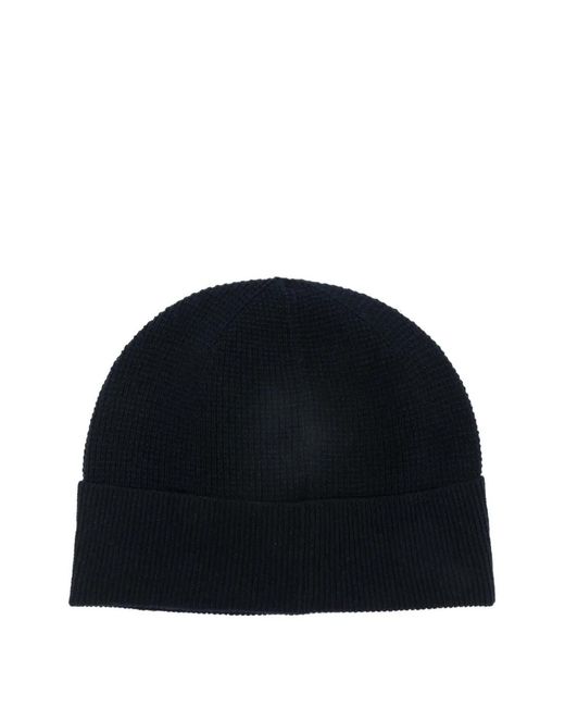 Canali Blue Logo-Patch Beanies for men