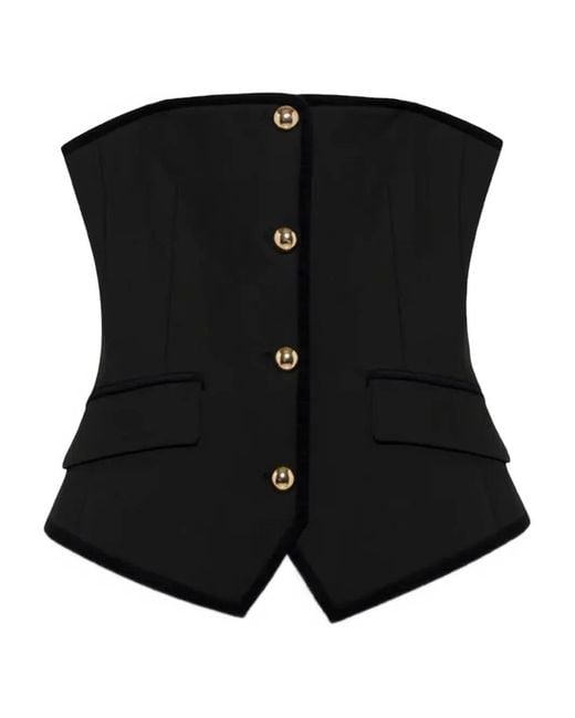 Jonathan Simkhai Black Cambrie Button Top