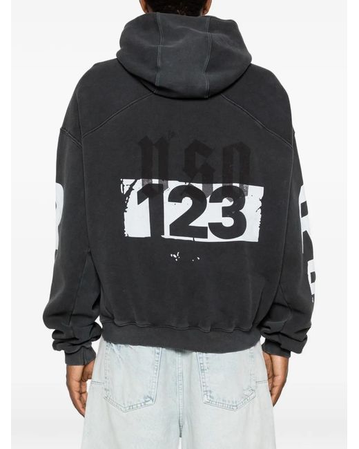 RIVINGTON roi Rebis Black Hoodie Uso À Logo Imprimé for men