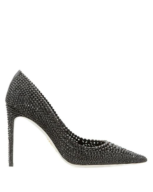 Rene Caovilla Black Spitze Pumps mit Kristallen