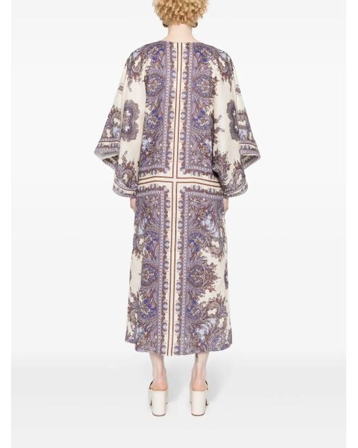 Zimmermann Natural Ottie Linen Kaftan Dress