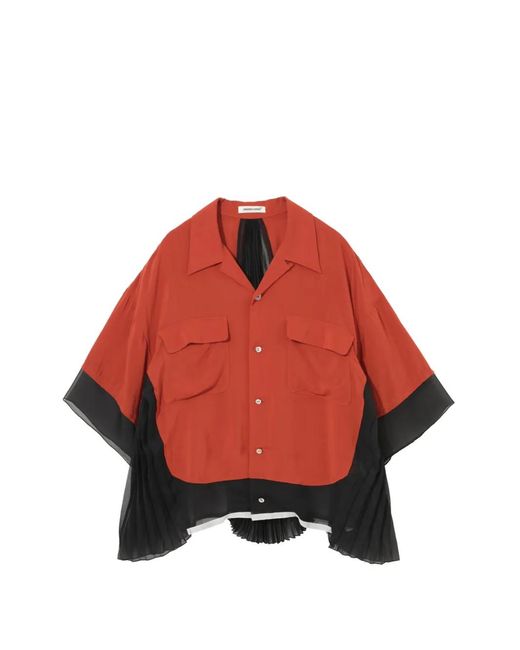 Undercover Red Pocket Pleated Blouse