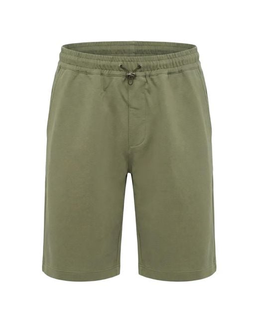 KIRED Green Drawstring-Waist Cotton Shorts for men