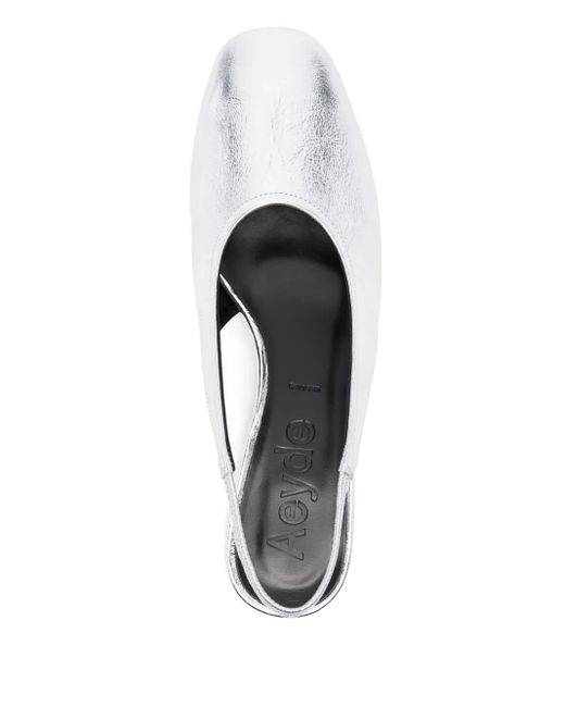 Aeyde White Dua Slingback-Pumps 25Mm