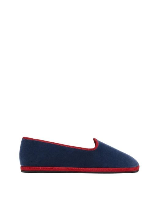 Scarosso Blue William Iv Velvet Slippers for men