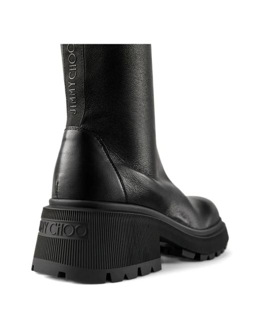 Jimmy Choo Black 50Mm Lune Zip-Detail Platform Boots