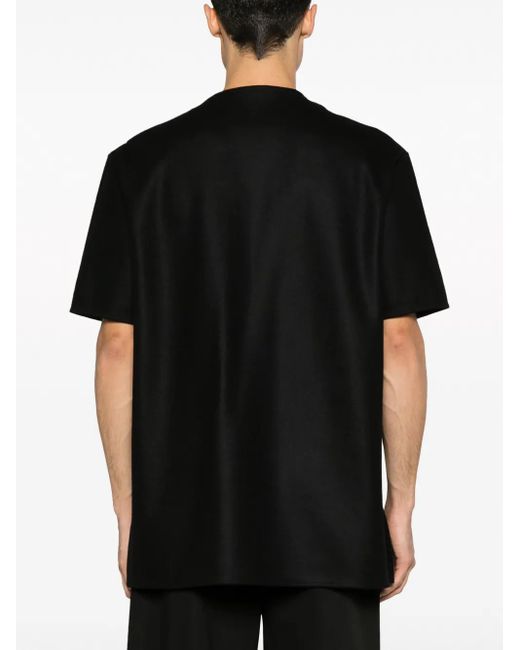 Jil Sander Black Zip-Detail Wool T-Shirt for men