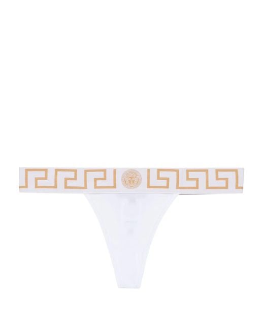 Versace Greca String Met Print in het White