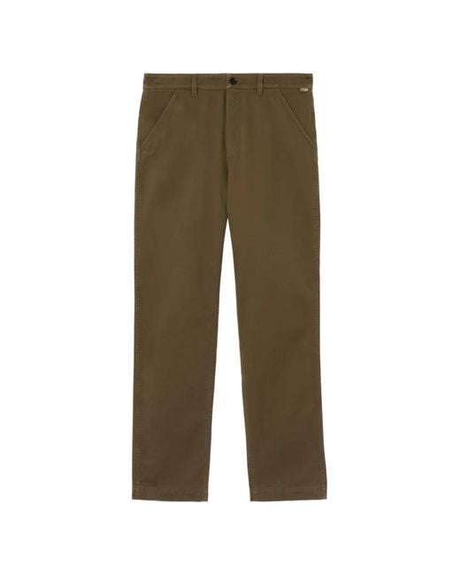 Burberry Green Cotton Twill Chinos for men