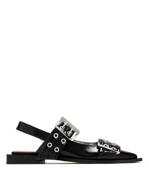 Ganni Black Flat Shoes