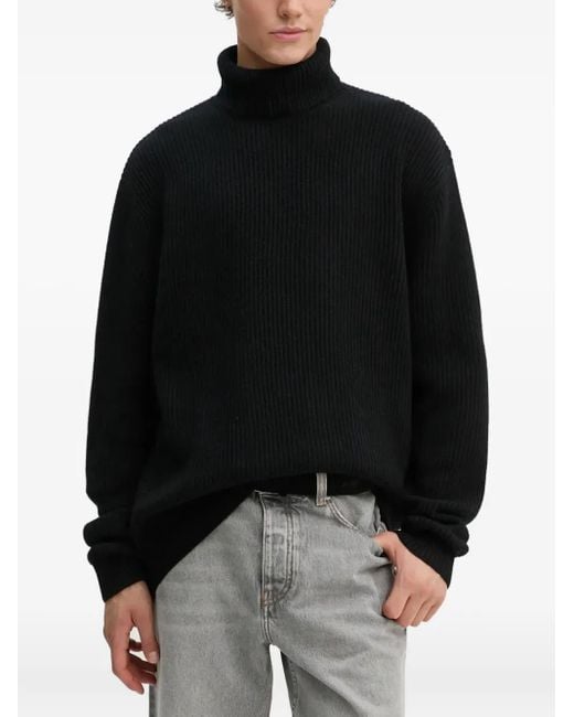 Les Deux Black Roll-Neck Sweater for men