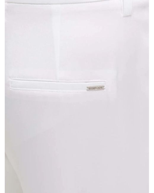 Guess White Buckle-Detail Cargo Trousers