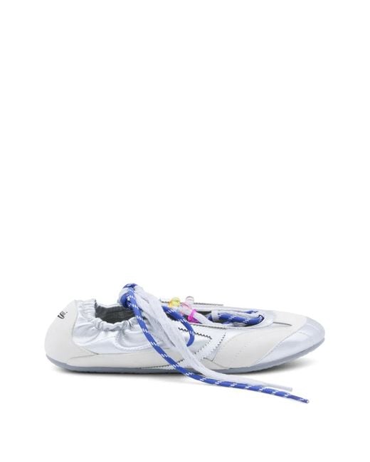 PURAAI White Beaded-Embellishment Sneakers