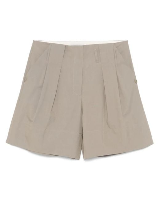 Low Classic Natural Shorts mit Faltendetail