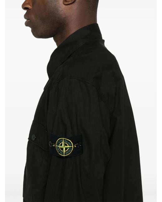 Surchemise À Patch Compass Stone Island pour homme en coloris Black