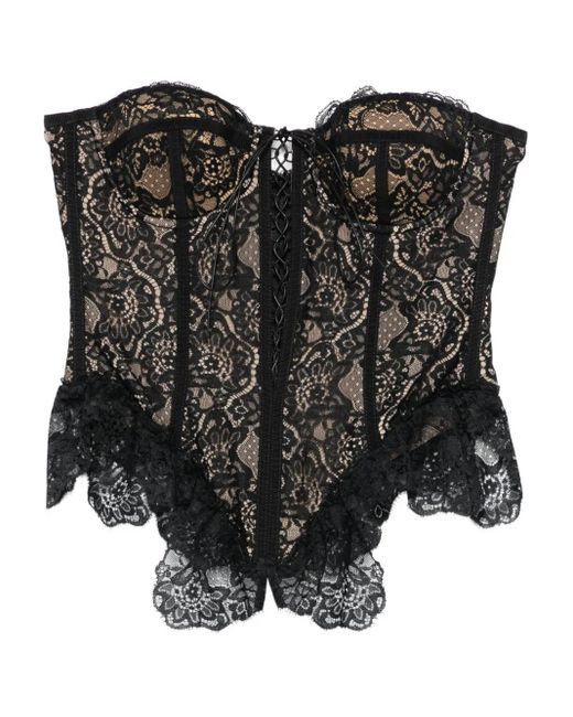 GIUSEPPE DI MORABITO Black Sweetheart-Neckline Corset Top