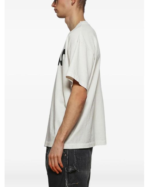 SAINT Mxxxxxx White Logo-Print Short-Sleeve T-Shirt for men