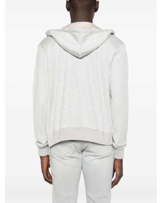 Eleventy White Zip-Up Hoodie for men